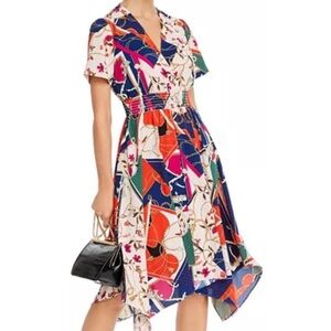 Bloomingdales Aqua handkerchief dress XS